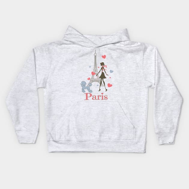 Girl in Paris Kids Hoodie by AlondraHanley